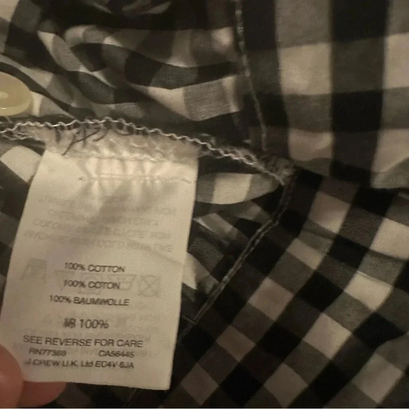 Madewell Wrap Top in Gingham Check short sleeve black and white size XXS - Picture 6 of 8